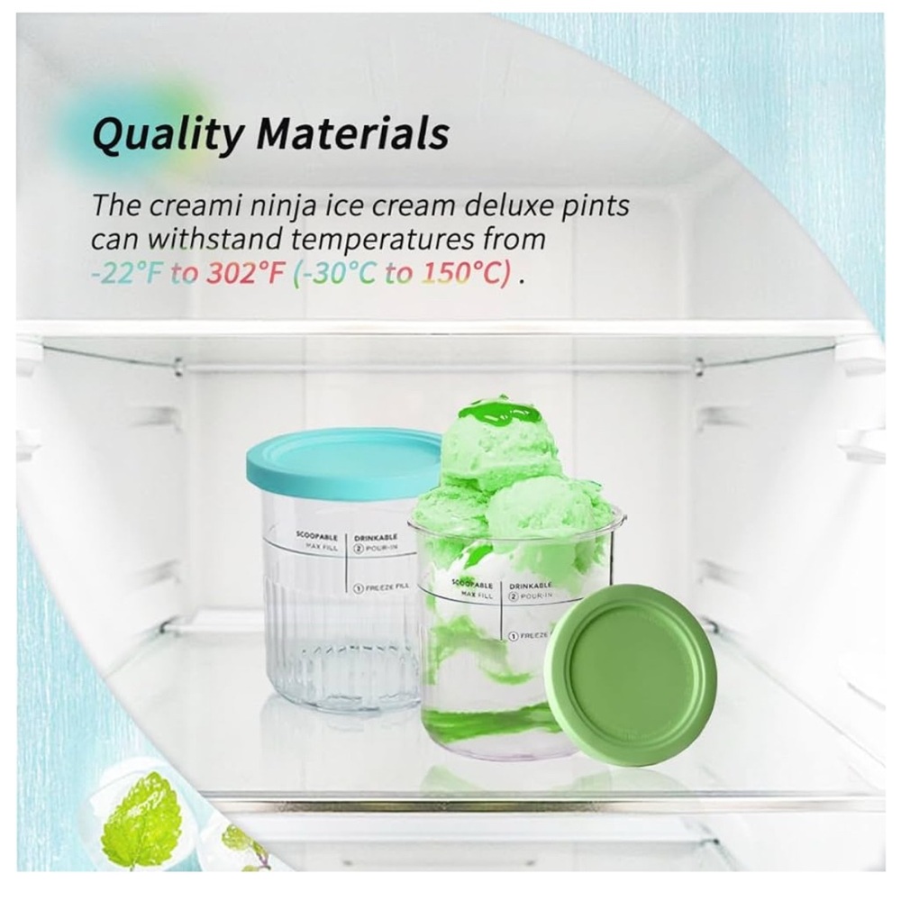Premium 24 Oz. Pint Ninja Creami Deluxe Containers 4 Pack - Picture 6 of 8